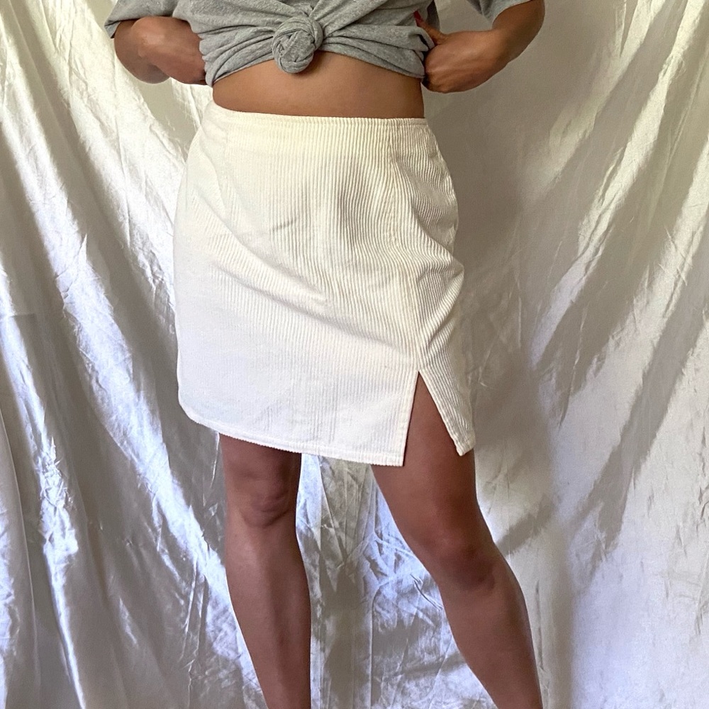 Vintage cream corduroy skirt